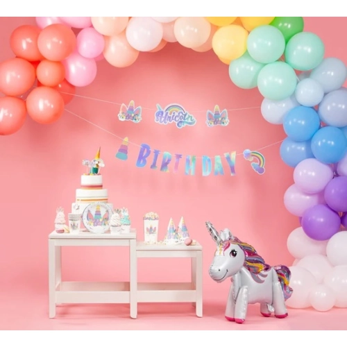 Baner girlanda dekoracja jednorożec urodziny napis unicorn birthday